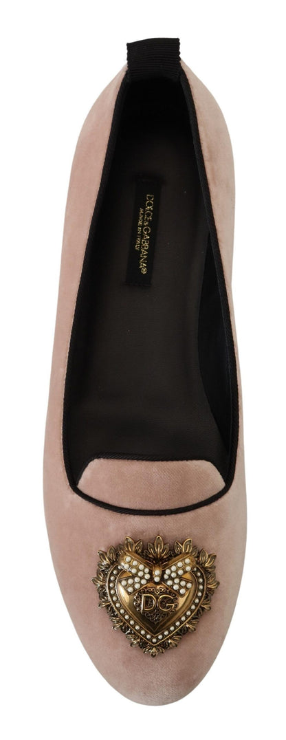 Elegant Pink Velvet Devotion Loafers