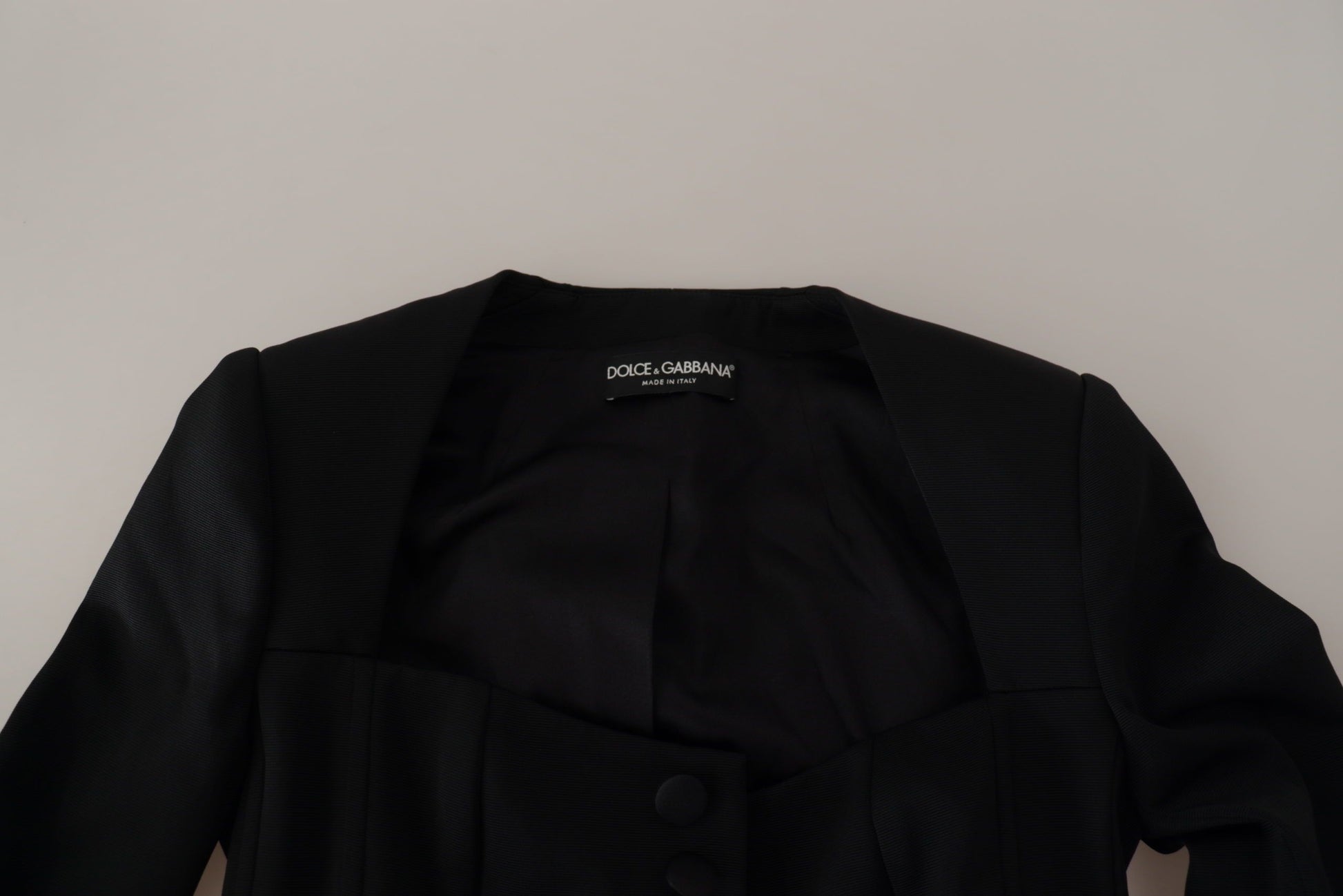 Sleek Black Snap Jacket with Silk Lining