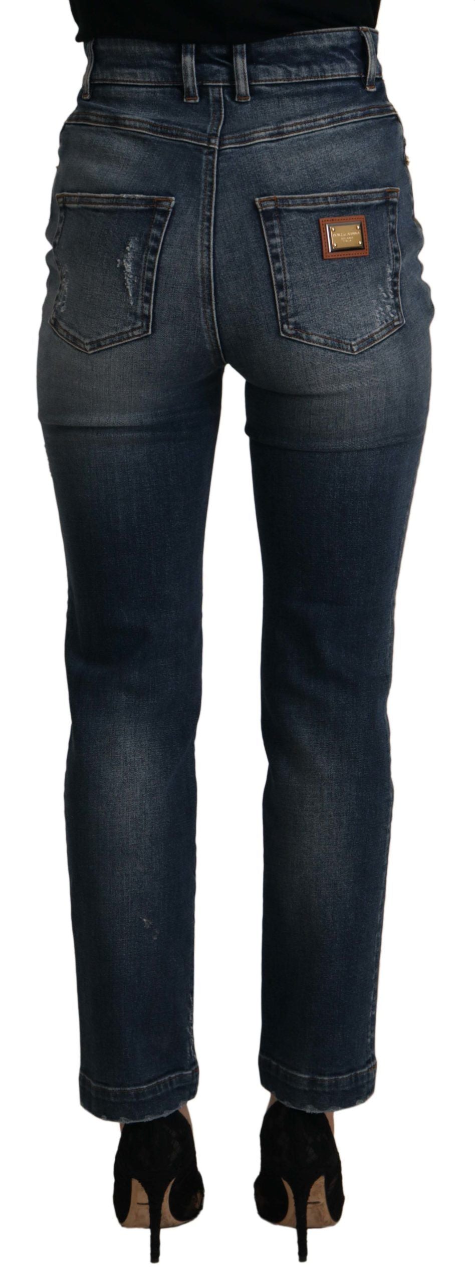 High Waist Skinny Designer Jeans in Blue