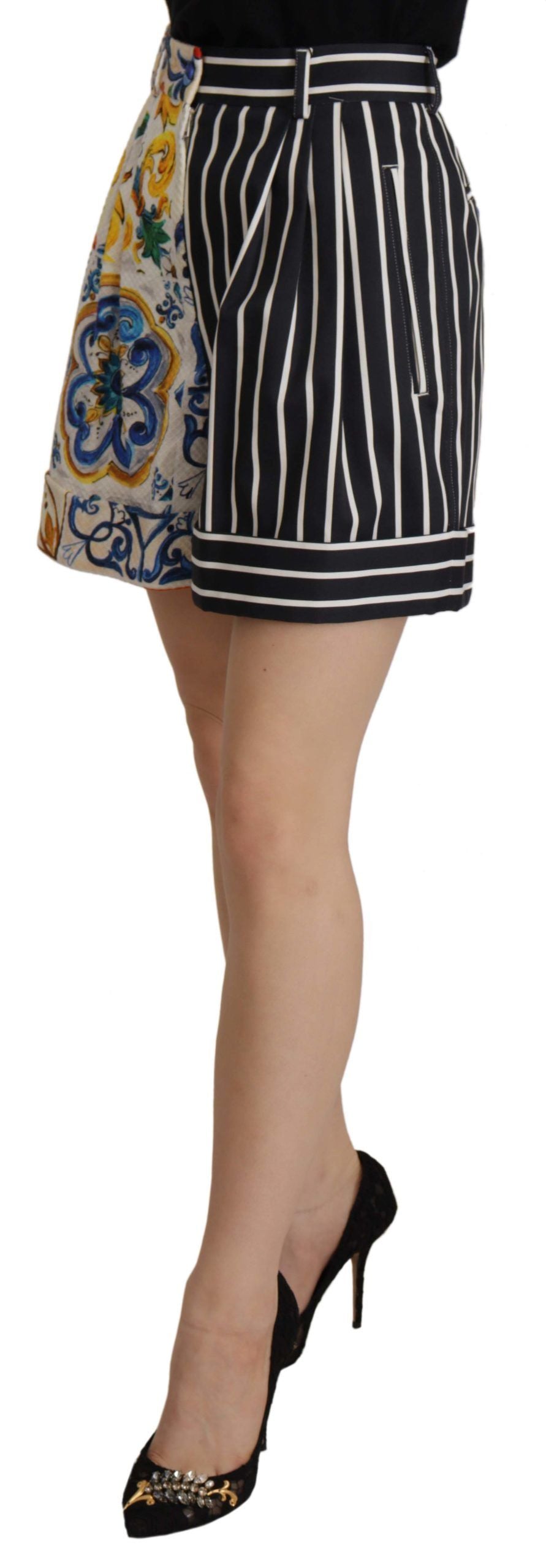 Majolica High Waist Designer Bermuda Shorts