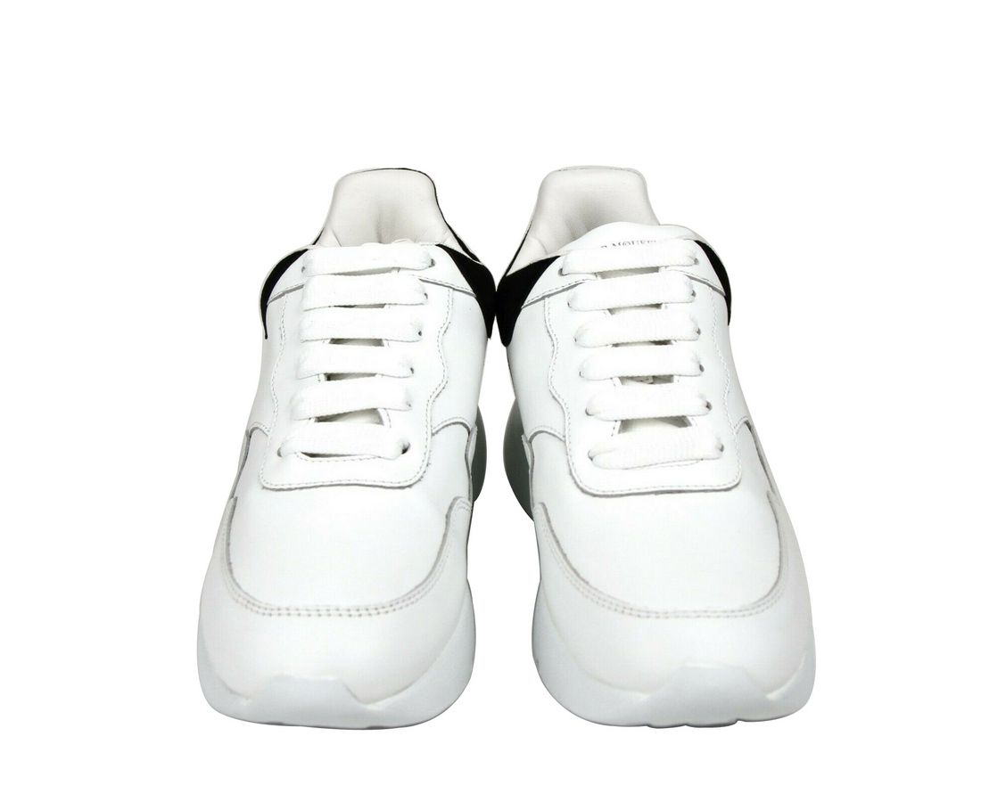 Alexander McQueen Women White Leather Suede Sneaker