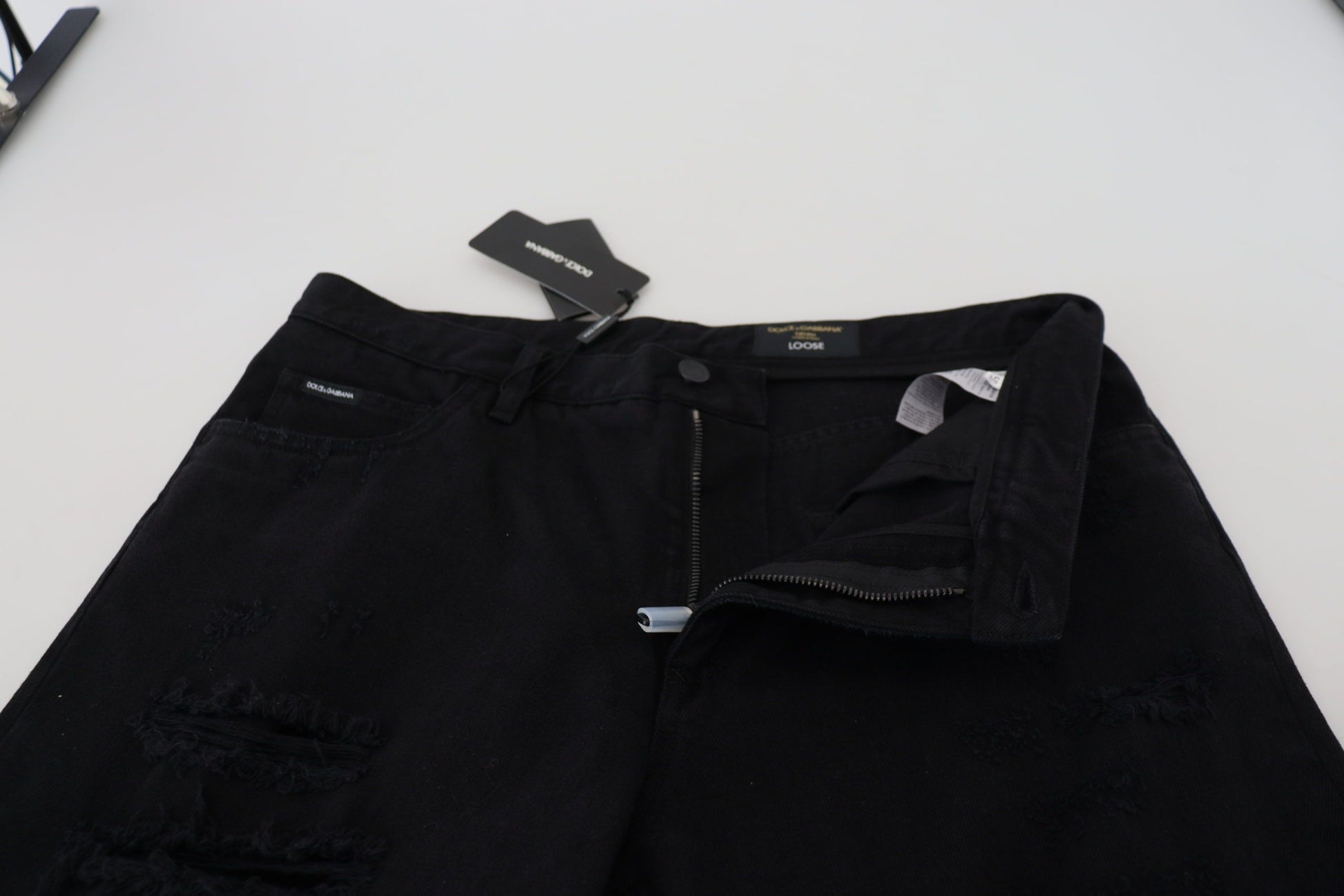 Elegant Black Loose Fit Italian Jeans