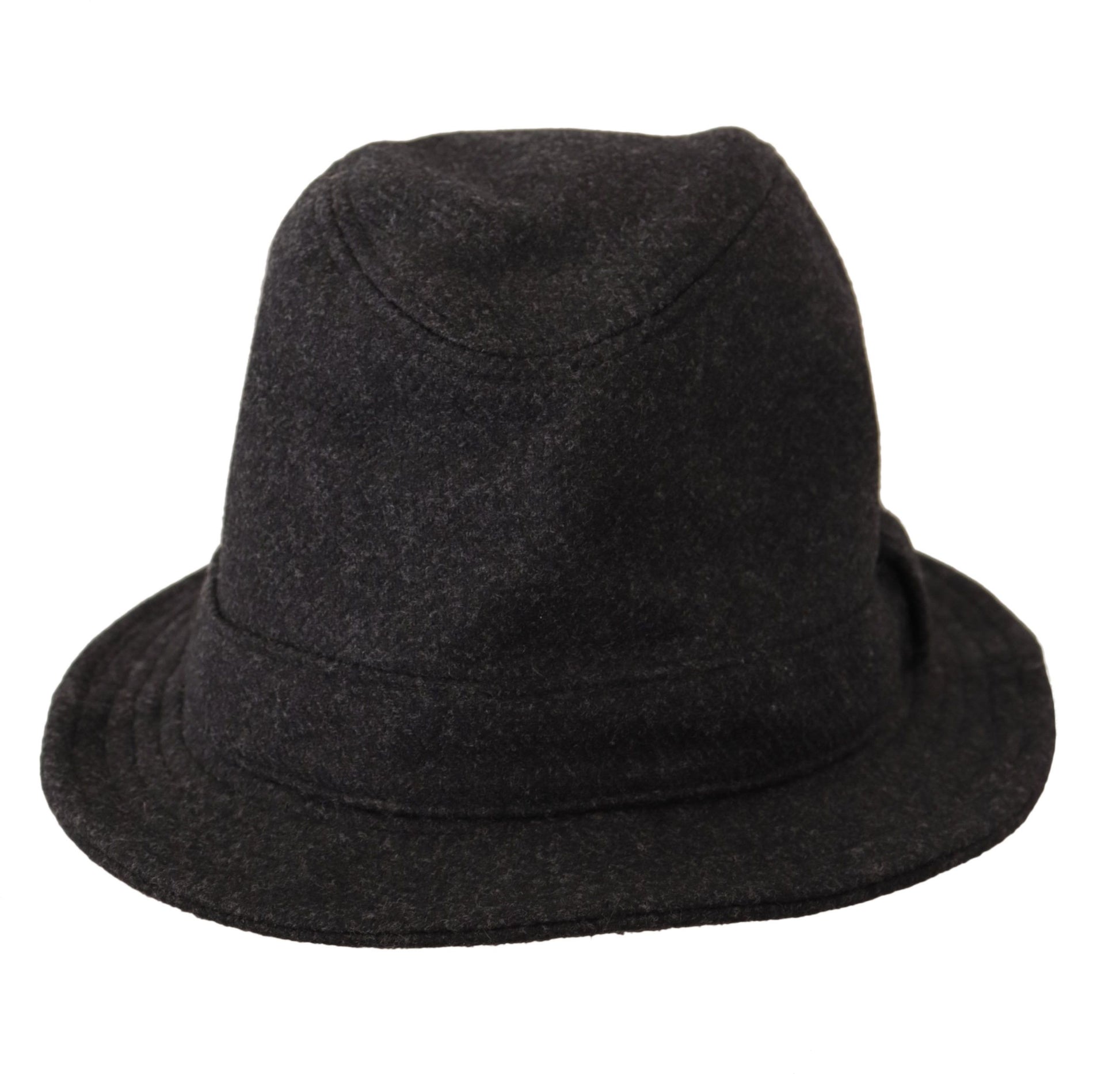 Elegant Gray Trilby Hat in Wool and Cashmere