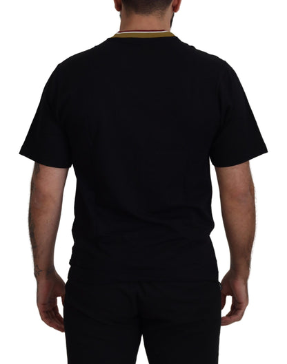 Iconic Black Cotton Crew Neck Tee