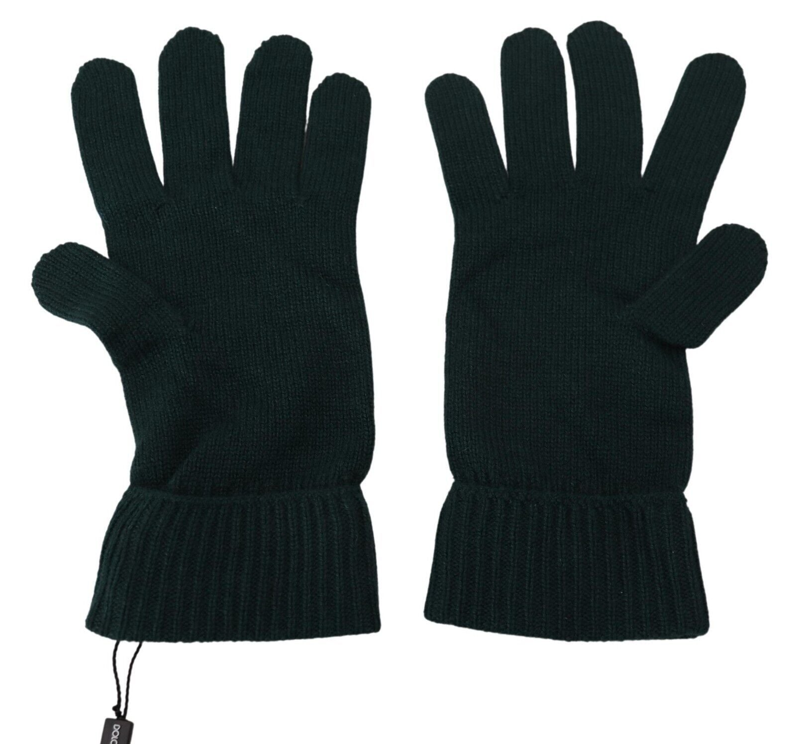 Elegant Cashmere Wrist Length Gloves in Dark Green