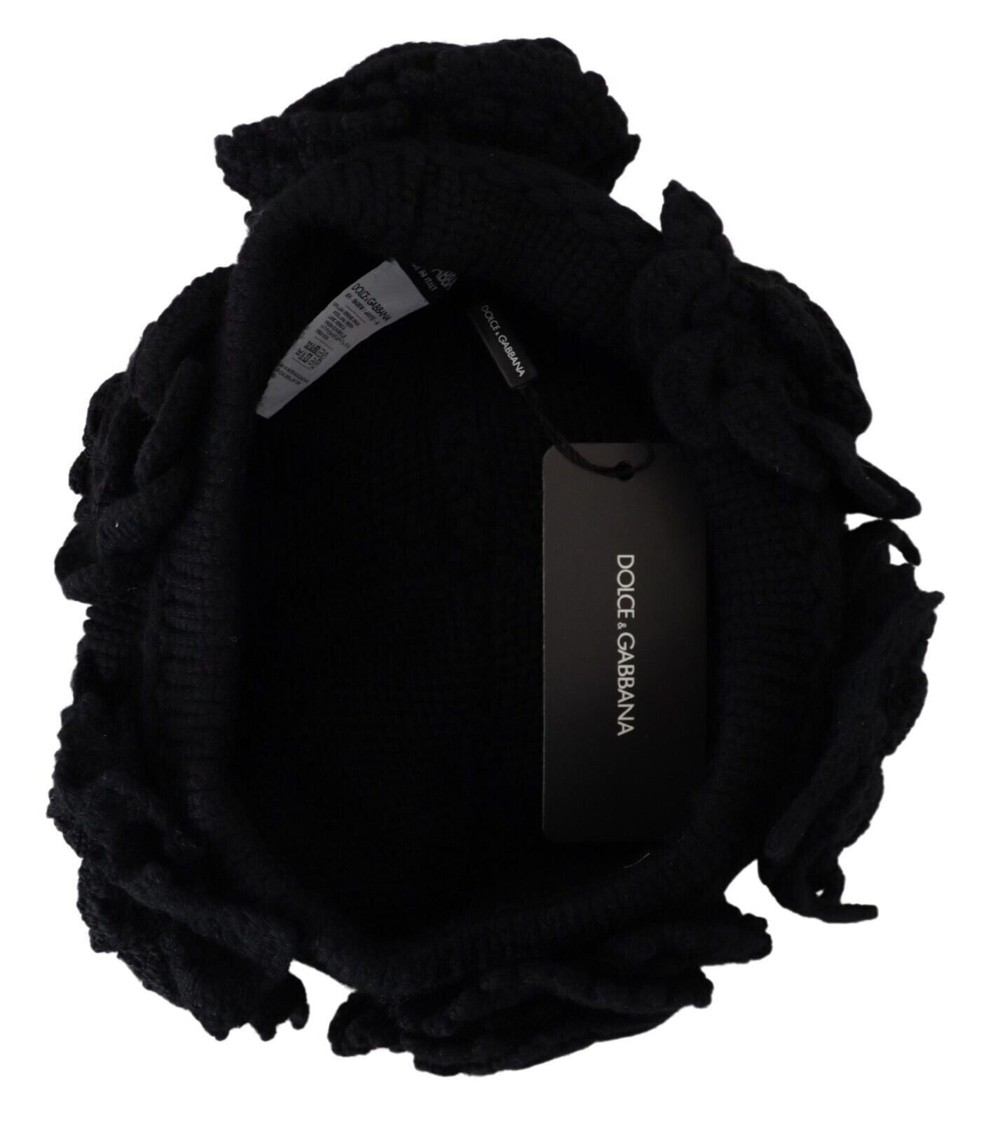 Elegant Black Virgin Wool Beanie Hat