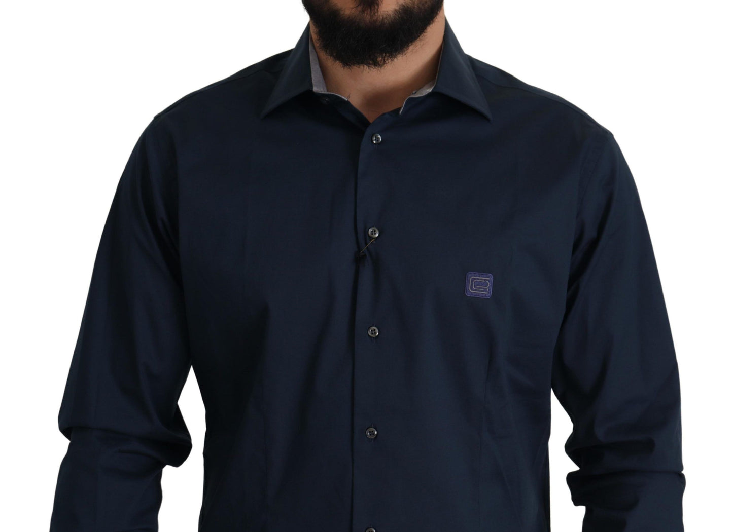 Navy Elegance Cotton Dress Shirt