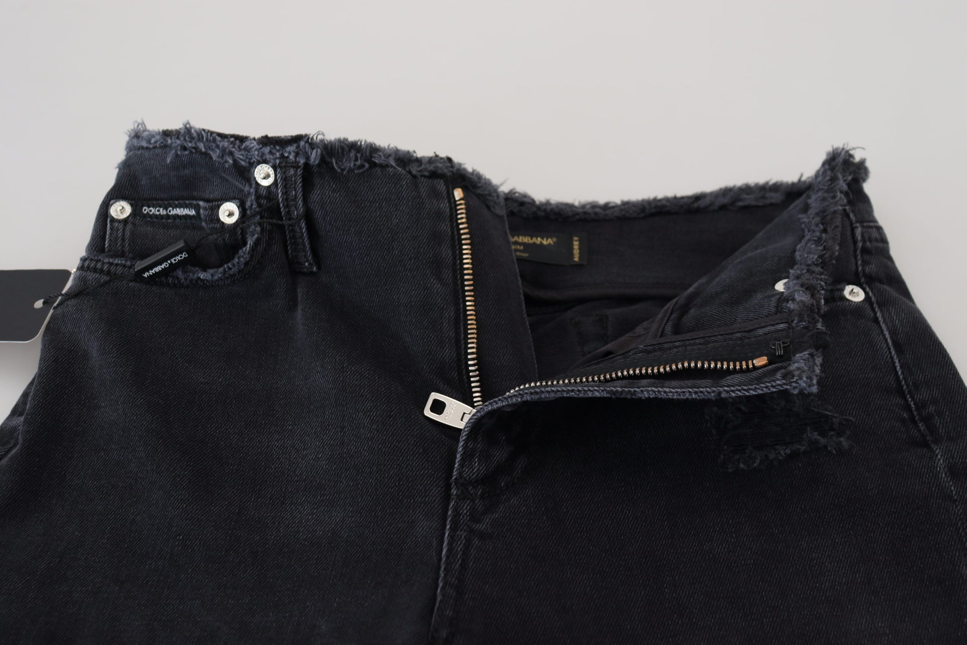 Sleek Black Denim Pants - Italian Couture