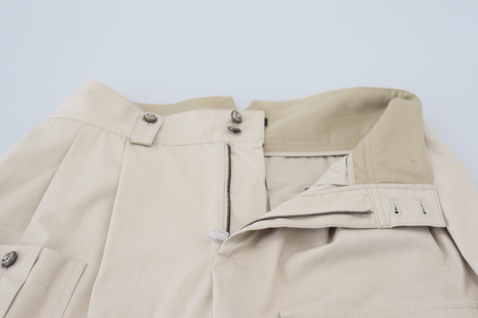 Elegant Beige Cotton Trousers