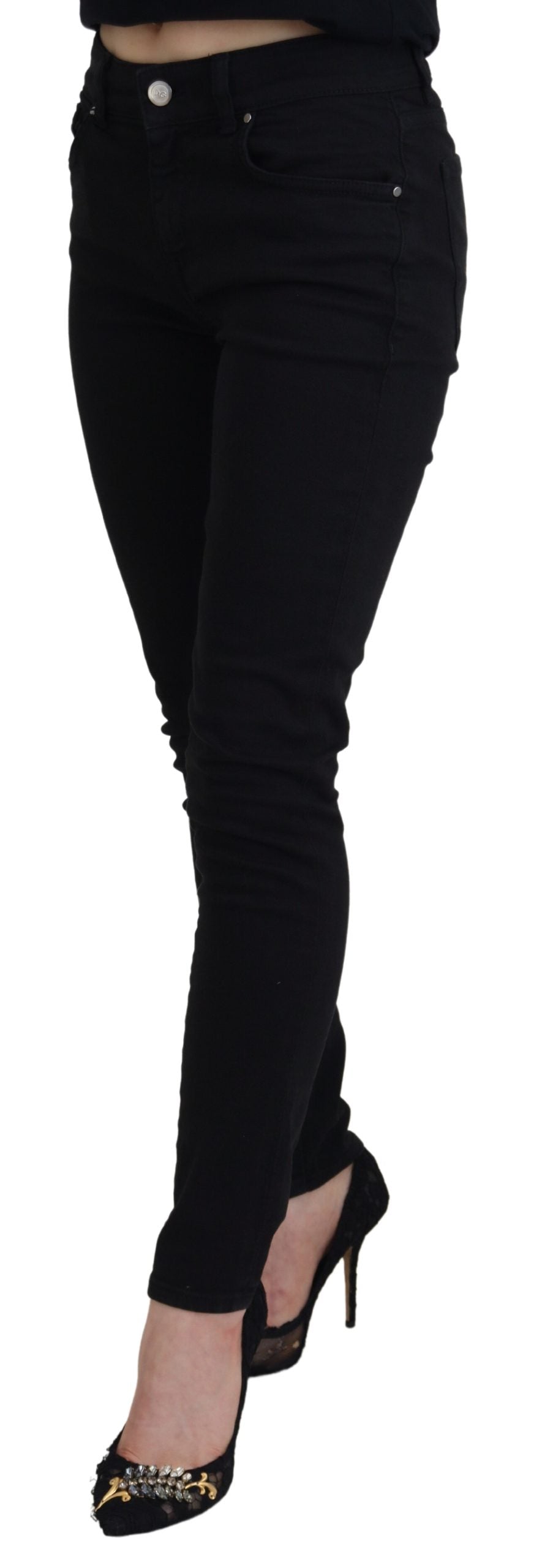 Chic Black Denim Pants – Timeless Elegance