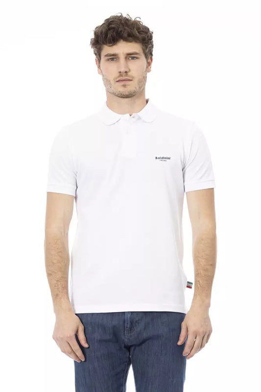 White Cotton Men Polo Shirt