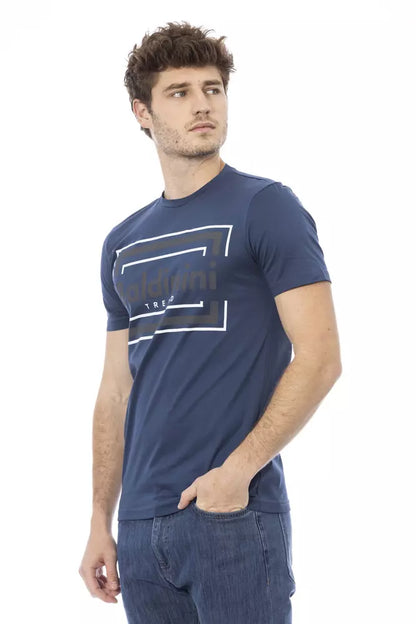 Blue Cotton Men T-Shirt