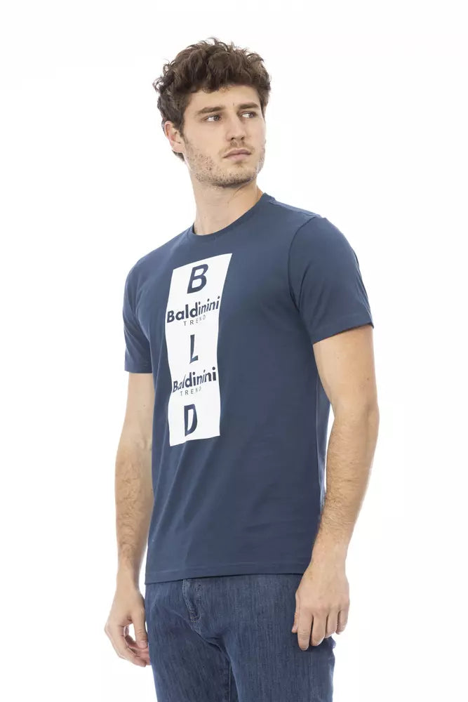 Blue Cotton Men's T-Shirt