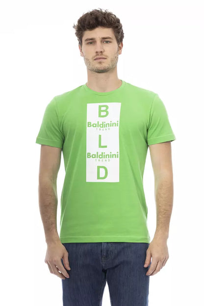 Green Cotton Men T-Shirt