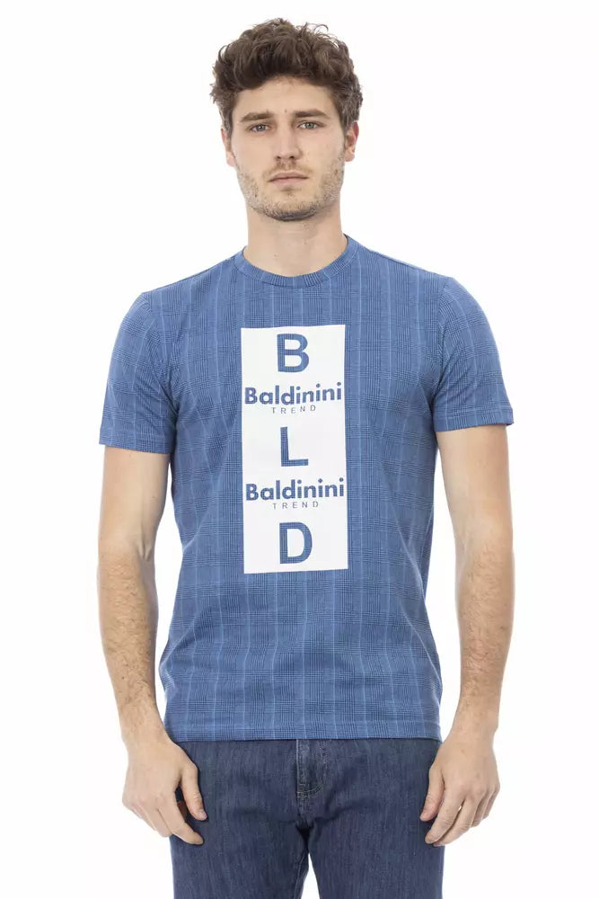 Light Blue Cotton Men T-Shirt