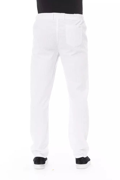 White Cotton Men Trouser