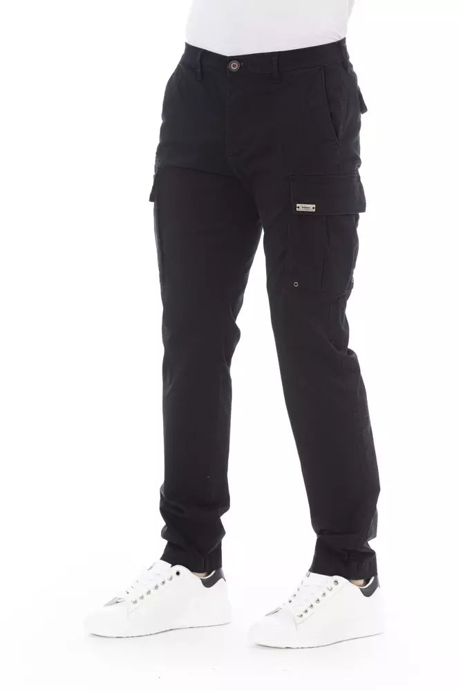 Black Cotton Men Cargo Pant