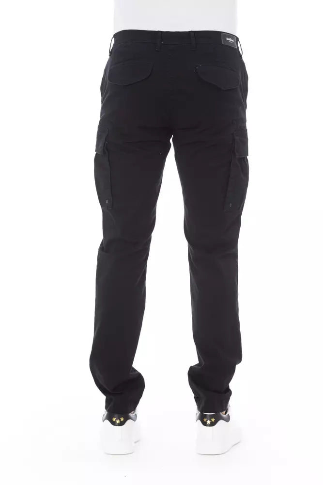 Black Cotton Men Cargo Pant