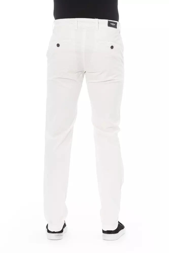 White Cotton Men Chino Trouser