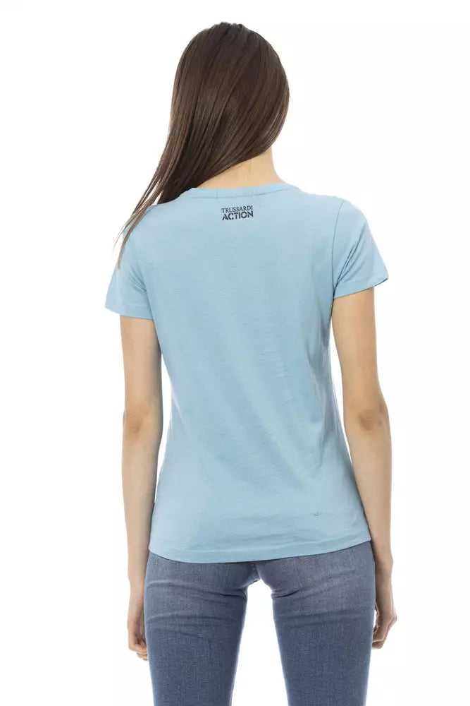 Light Blue Cotton Women Top