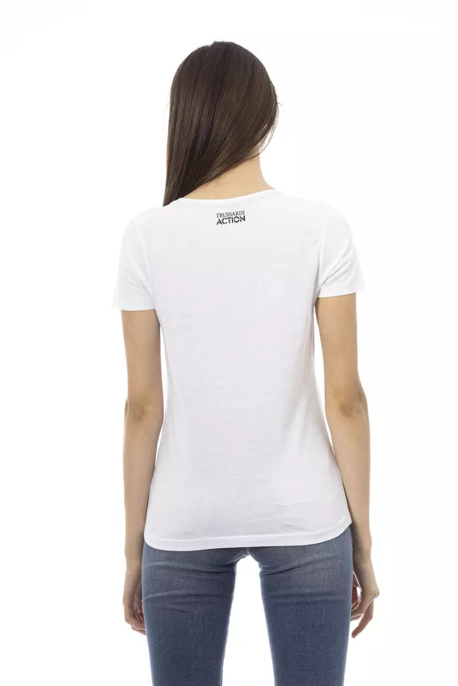 White Cotton Women T-Shirt