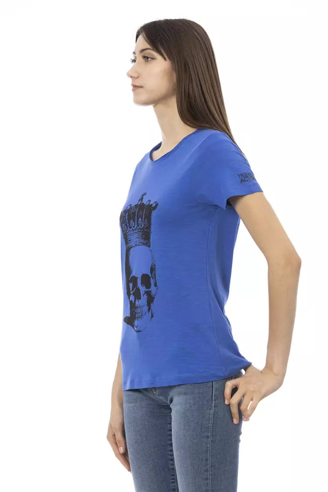 Blue Cotton Women Top