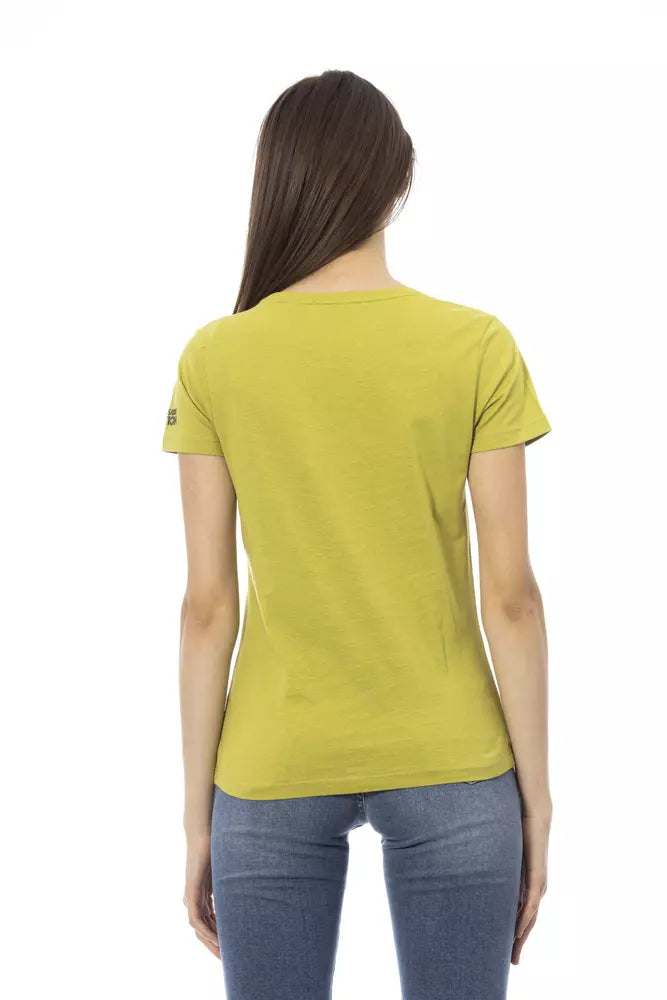 Green Cotton Women T-Shirt