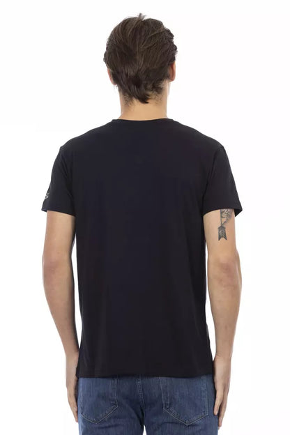 Black Cotton Men T-Shirt