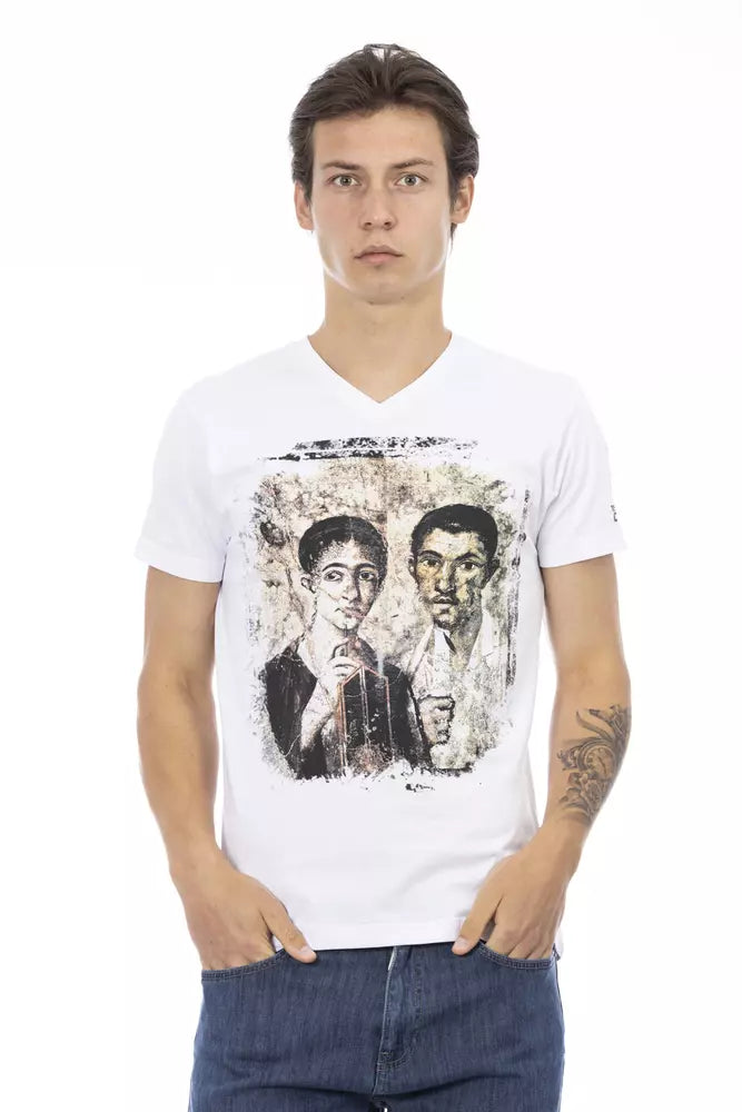 White Cotton Men T-Shirt