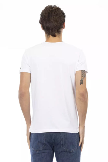 White Cotton Men T-Shirt