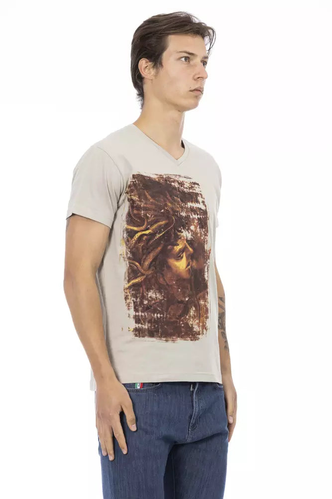 Beige Cotton Men's T-Shirt