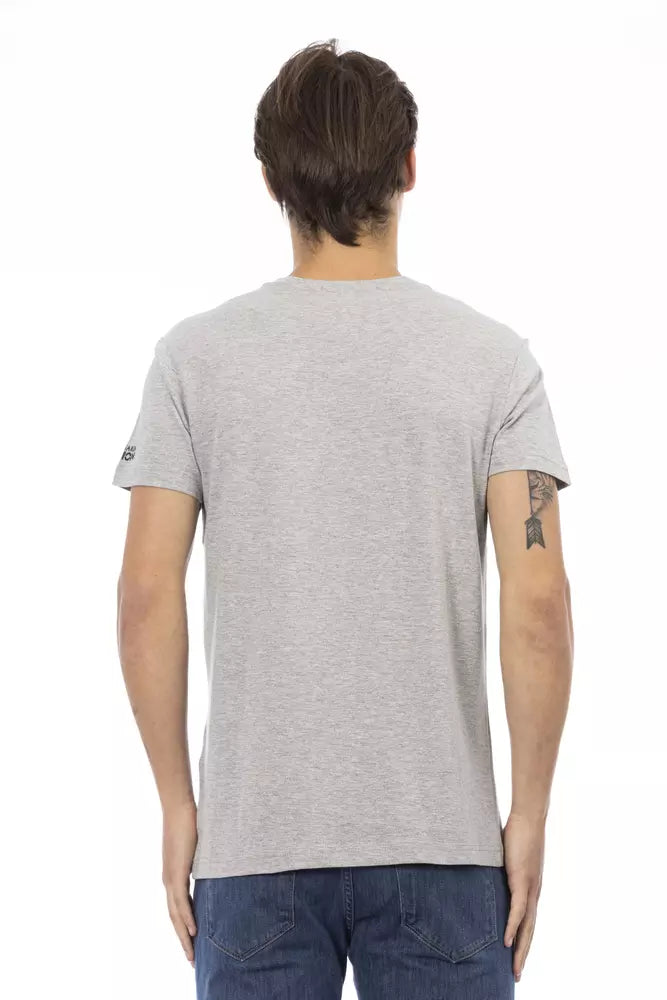 Gray Cotton Men T-Shirt