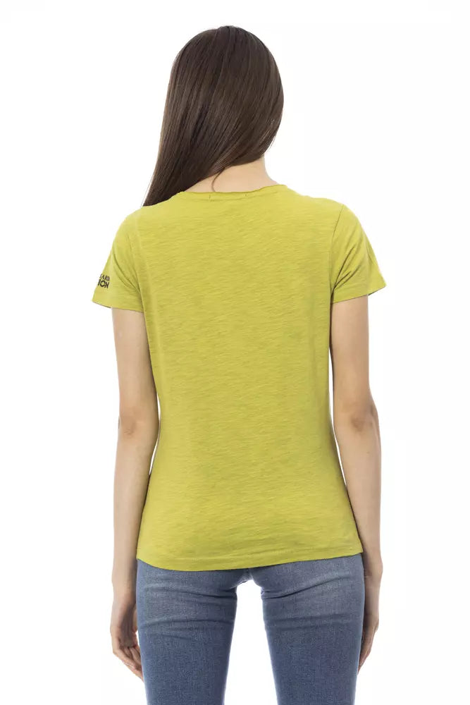 Green Cotton Women T-Shirt