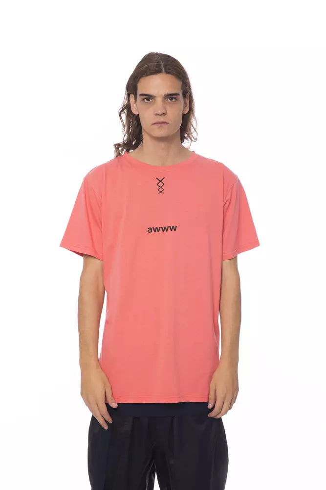 Pink Cotton Men T-Shirt