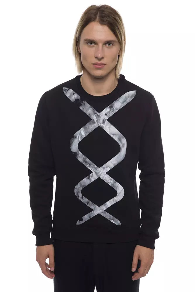 Black Cotton Men Sweater