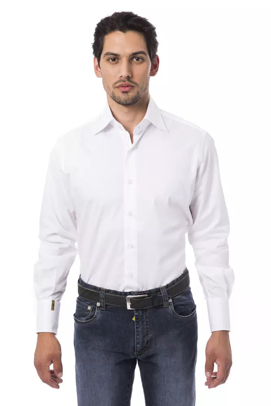 White Cotton Men Shirt