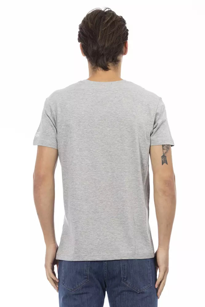 Gray Cotton Men T-Shirt