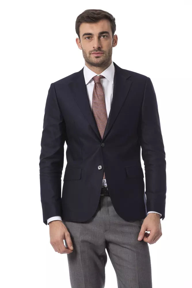 Blue Wool Men's Blazer