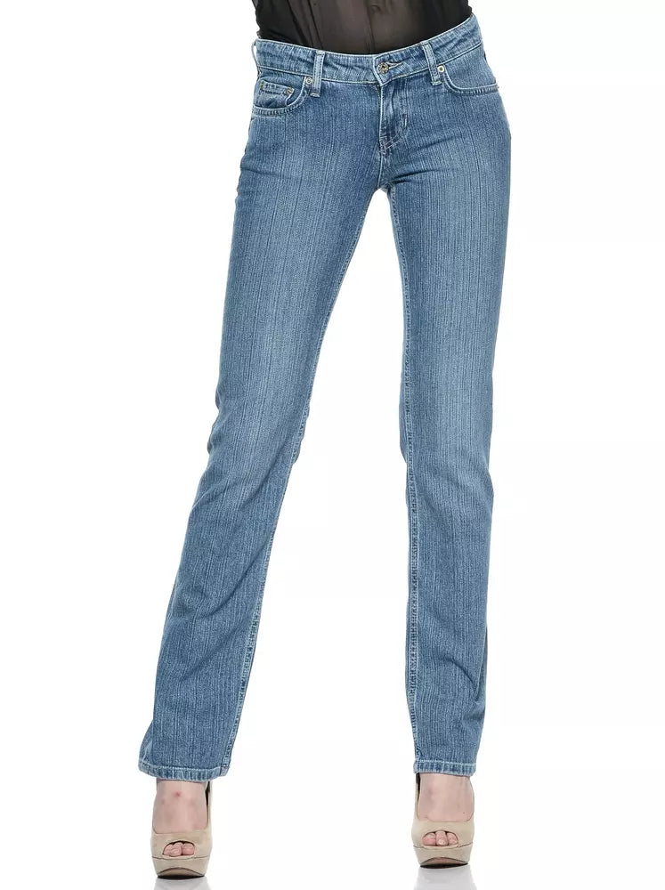 Light Blue Cotton Women Jeans