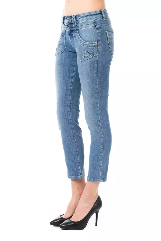 Light Blue Cotton Women Jeans