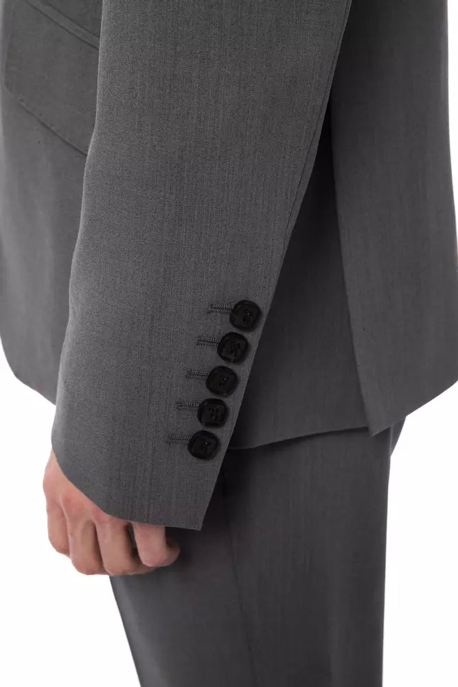 Gray Wool Mens Suit