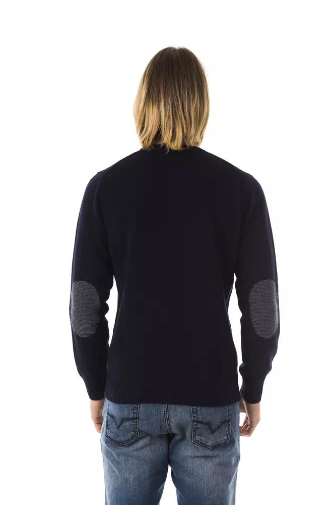 Blue Wool Men Sweater