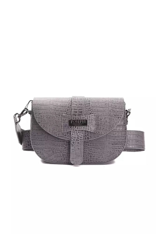 Gray Leather Women Crossbody