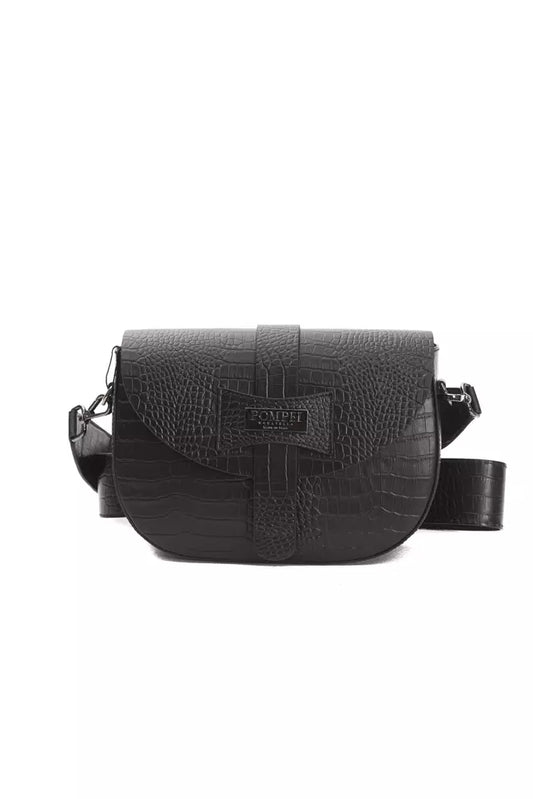 Black Leather Women Crossbody Bag