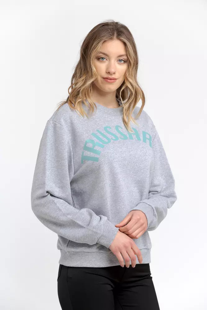 Gray Cotton Women Sweater