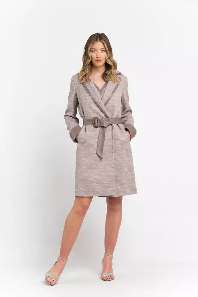 Beige Cotton Women Coat