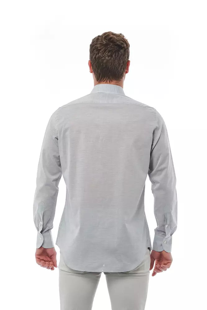 Gray Cotton Men Shirt