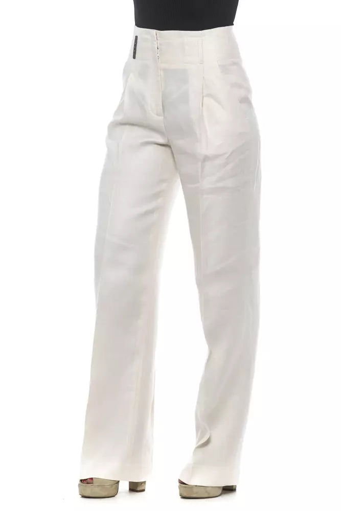 Elegant High-Waisted Flax Palazzo Pants