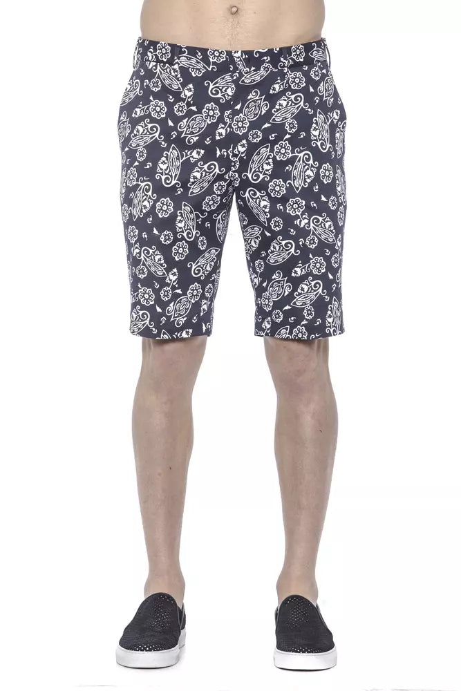 Blue Cotton Mens Bermuda Short