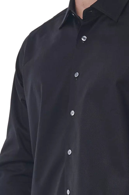 Black Cotton Men Shirt